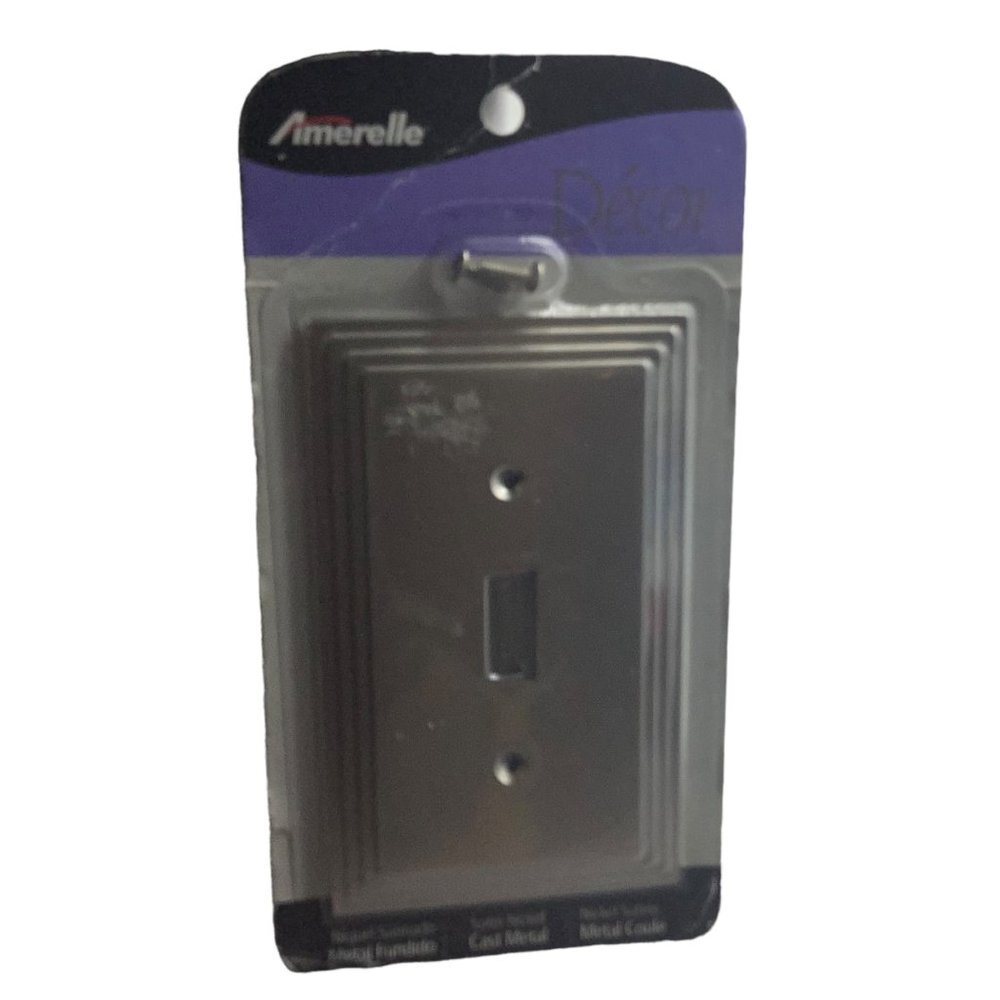 Amerelle Switch Cover Wall Plate‎ Satin Nickle Cast Metal Silver NEW